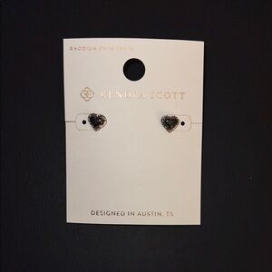 Kendra Scott Black Heart Earrings